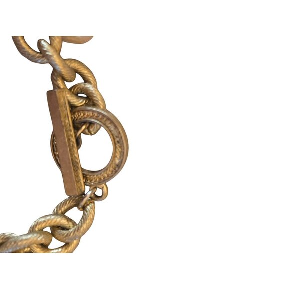 Vintage Carolee Gold-Tone Chain Bracelet With Faux Pearls & Rhinestone Accents T - Picture 5 of 5